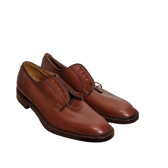 Vintage Golf Shoes England 50s 60s Brown Leather Gold Bond Sears Roebuck main image 7